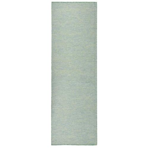 vidaXL Buitenkleed platgeweven 80x250 cm turquoise, Huis en Inrichting, Stoffering | Tapijten en Vloerkleden, Nieuw, Verzenden