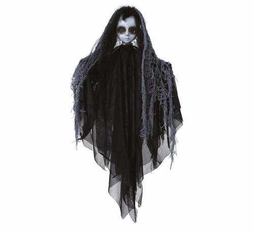 Zwarte Halloween Hangdecoratie Spook 50cm, Hobby en Vrije tijd, Feestartikelen, Nieuw, Verzenden