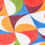 BA169 - Multikleurige geometrische stof – Retro Pop-motief -