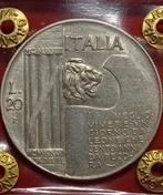 Italië, Koninkrijk Vittorio Emanuele III. 20 Lire 1928, Postzegels en Munten