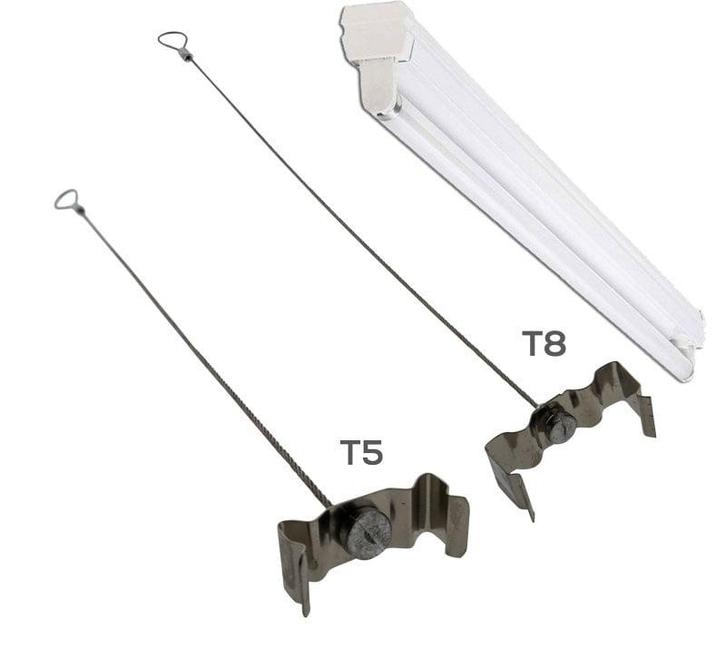 Clips voor TL armatuur  T8 met staalkabel, Tuin en Terras, Overige Tuin en Terras, Verzenden