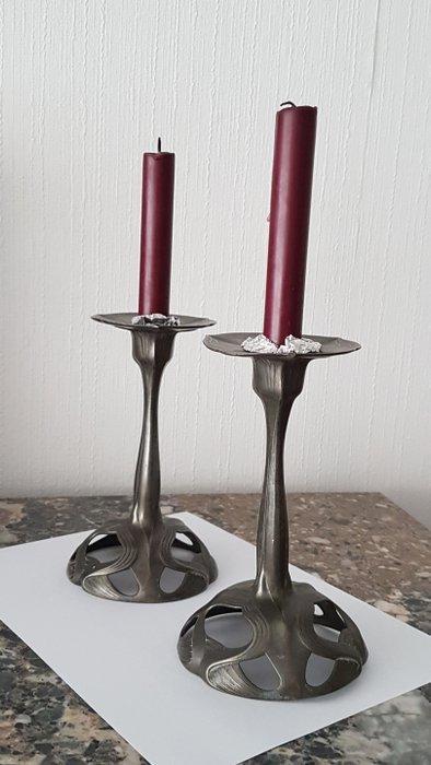 Orivit - Kandelaar 2284 (2) - Tin - Art Nouveau /, Antiek en Kunst, Kunst | Designobjecten
