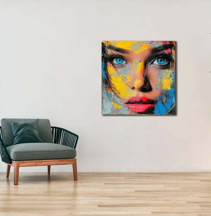 PLM-Art - Woman Yellow Splash, Antiek en Kunst, Kunst | Schilderijen | Modern