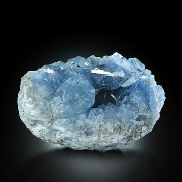Uniek en intens blauw CELESTIEN Kristalcluster - Hoogte: 13