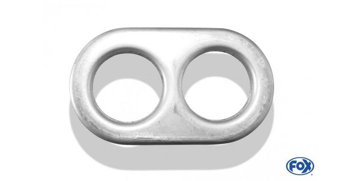 FOX Opzetdeksel voor uitlaat plat ovaal 135x80mm - gat: 2x45, Auto-onderdelen, Uitlaatsystemen, Nieuw, Verzenden