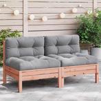vidaXL Tuinbanken 2 st zonder armleuningen met kussens, Tuin en Terras, Verzenden, Nieuw