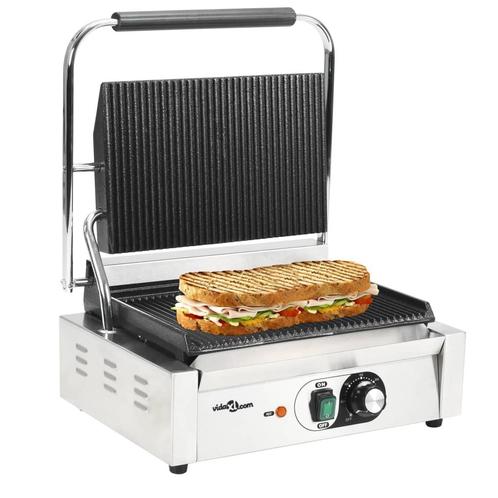 vidaXL Panini grill gegroefd 2200 W 43x30,5x20 cm, Elektronische apparatuur, Overige elektronische apparatuur, Nieuw, Verzenden