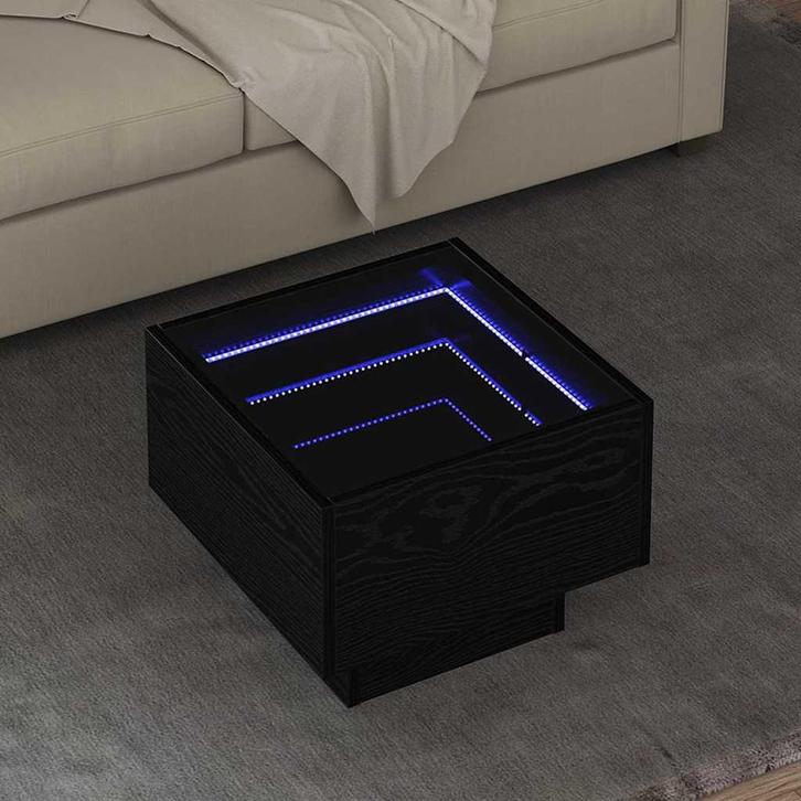 vidaXL Salontafel Zwart eiken 40 x 40 x 30 cm Bewerkt hout, Huis en Inrichting, Tafels | Salontafels, Nieuw, Verzenden