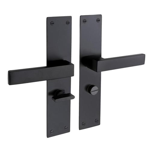 Nova op schild in zwart en WC-slot, Doe-het-zelf en Bouw, Hang- en Sluitwerk, Klink of Kruk, Nieuw, IJzer, Ophalen of Verzenden
