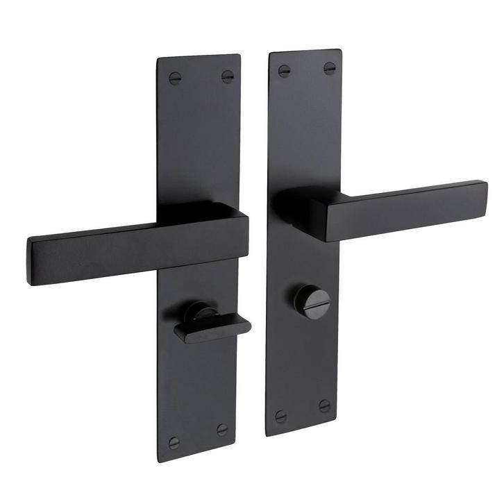 Nova op schild in zwart en WC-slot, Doe-het-zelf en Bouw, Hang- en Sluitwerk, Klink of Kruk, Nieuw, IJzer, Ophalen of Verzenden