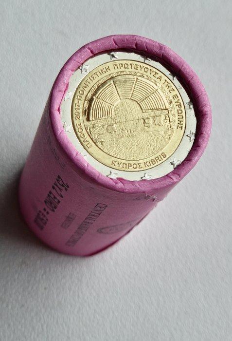 Cyprus. 2 Euro 2017 Paphos (25 coins) in roll (Zonder, Postzegels en Munten, Munten | Europa | Euromunten