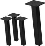 Set van 4 tafelpoten schuin H30 cm glanzend zwart gepoederco, Huis en Inrichting, Verzenden, Nieuw