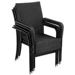 tectake Wicker tuinstoel Girona, stapelbaar, draagkracht 120, Tuin en Terras, Verzenden, Nieuw
