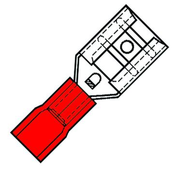 Geïsoleerde Vrouwelijke Lepel Terminal 6.3x0.8mm Fosfor, Verzenden