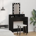 vidaXL Zwarte Eiken Kaptafel met LED Verlichting - 79x41x140, Huis en Inrichting, Verzenden, Nieuw