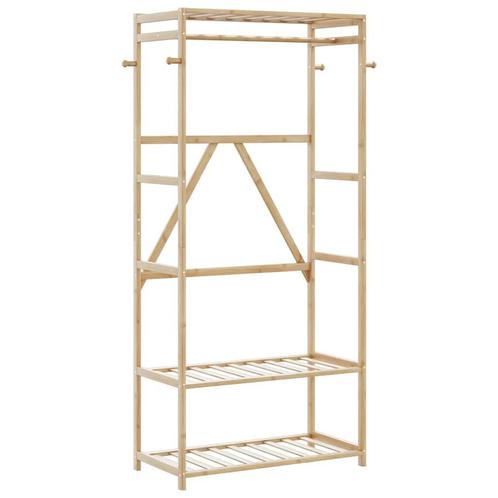 vidaXL Kledingrek met schappen 80x40x175 cm bamboe, Huis en Inrichting, Kasten | Kleerkasten, Nieuw, Verzenden