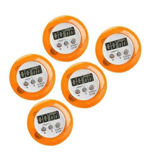 Set van 5 digitale timers, kookwekkers (alarmklok) oranje, Doe-het-zelf en Bouw, Gereedschap | Overige machines, Nieuw, Verzenden