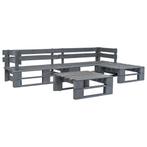 vidaXL 4-delige Loungeset pallet hout grijs, Verzenden, Nieuw, Loungeset