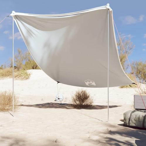 vidaXL Strandluifel met zandankers 214x236 cm grijs, Caravans en Kamperen, Tenten, Nieuw, Verzenden