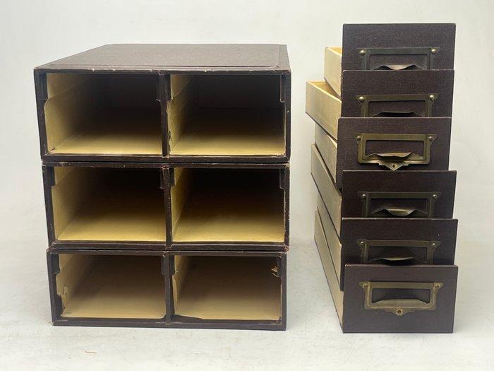 Kast (3) - Hout - vintage archiefkastjes, Antiek en Kunst, Antiek | Wandborden en Tegels