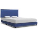 vidaXL Cadre de lit Bleu Tissu 140 x 200 cm