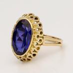 Ring - 18 karaat Geel goud Saffier, Handtassen en Accessoires, Ringen, Nieuw