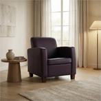 Leren fauteuil Joy - Toledo Merlin (donkerpaars) - Poten, Huis en Inrichting, Fauteuils, Nieuw, Ophalen of Verzenden, Eigentijds, Klassiek, Modern