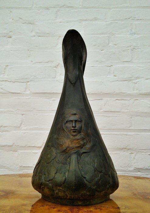 Firmin Michelet (1875-1951) - Kan - Verbronsd Tin, Antiek en Kunst, Kunst | Designobjecten