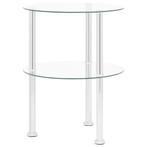 vidaXL Table dappoint 2 niveaux Transparent 38 cm Verre, Maison & Meubles, Neuf, Verzenden