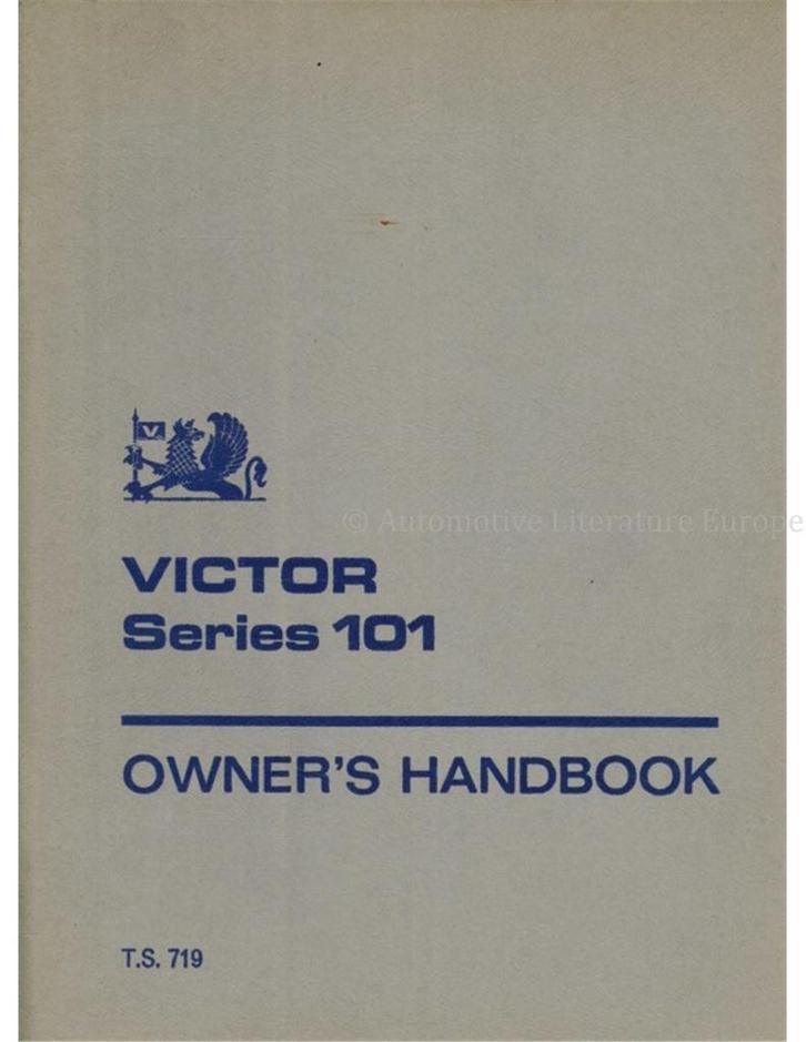 1964 VAUXHALL VICTOR INSTRUCTIEBOEKJE ENGELS, Auto diversen, Handleidingen en Instructieboekjes