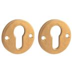 Set van twee PC-plaatjes Elegant BB messing antiek, Klink of Kruk