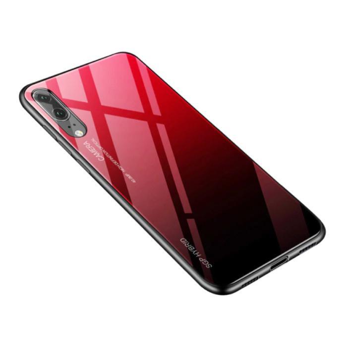 Huawei P30 - Gradient Armor Case Cover Cas TPU Hoesje Rood, Télécoms, Téléphonie mobile | Housses, Coques & Façades | Marques Autre