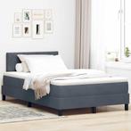 vidaXL Boxspring bed met hoofdeinde Donkergrijs 120 x 200 cm, Verzenden, Nieuw