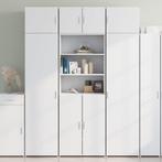 vidaXL Opbergkast 70x42,5x225 cm bewerkt hout wit, Huis en Inrichting, Kasten | Dressoirs, Verzenden, Nieuw