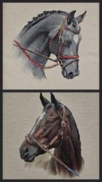 2 stoffen panelen voor Equitation, elk 47×47 cm, afgewerkt -