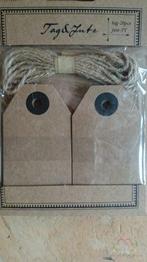 Labels en jute 4,5x7,5 cm zak 20 stuks, Hobby en Vrije tijd, Nieuw