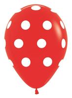 Ballonnen Polka Dots Red 30cm 25st, Nieuw, Verzenden