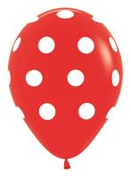 Ballonnen Polka Dots Red 30cm 25st, Verzenden, Nieuw