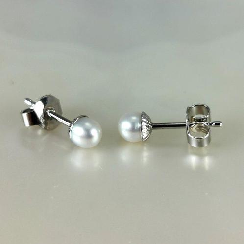 Zonder Minimumprijs - Oorbellen Zilver Parel - Akoya parels, Handtassen en Accessoires, Oorbellen