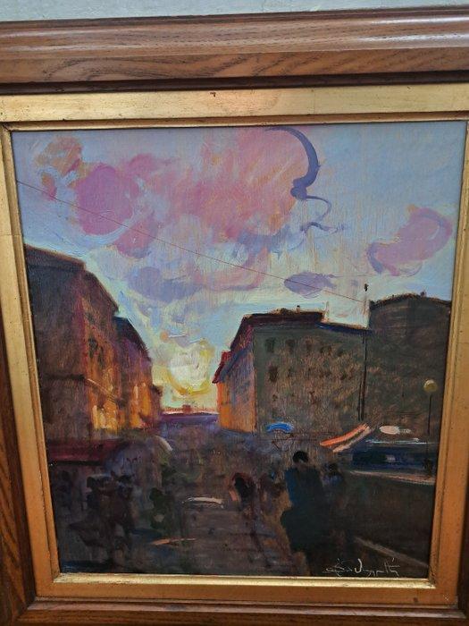 Dino Pelagatti (1932) - Scorcio di Livorno, Antiek en Kunst, Kunst | Schilderijen | Klassiek