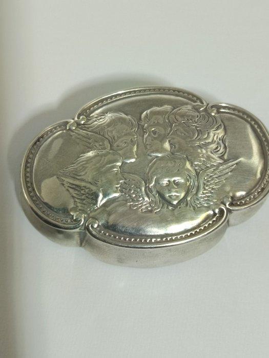 Doos - .925 zilver - zilveren pillen- of spelddoos, Antiek en Kunst, Antiek | Zilver en Goud