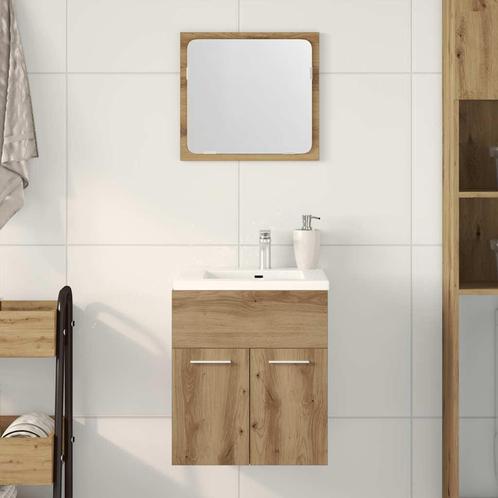 vidaXL 2-delige Badkamermeubelset bewerkt hout artisanaal, Huis en Inrichting, Badkamer | Badkamermeubels, Nieuw, Verzenden