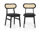 Set van 2 Gestoffeerde Houten Stoelen Mid-Century Zwart met, Huis en Inrichting, Verzenden, Nieuw