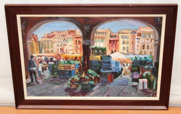 Francesc Torneró Romera (XX) - Mercado del Ram (Vich), Antiek en Kunst, Kunst | Schilderijen | Klassiek