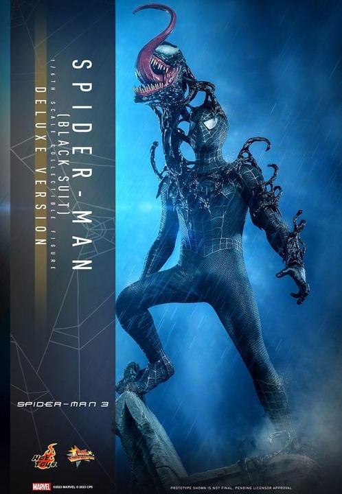Spider-Man 3 Action Figure 1/6 Spider-Man (Black Suit) (Delu, Collections, Cinéma & Télévision, Enlèvement ou Envoi