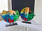 Vaas (2)  - Glas, Metaal - Calisto Art Glas Vazen