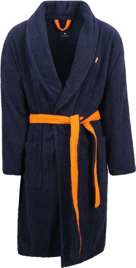Suitable Badjas Donkerblauw maat Maat 42/44 (L) Heren, Huis en Inrichting, Badkamer | Badtextiel en Accessoires, Blauw, Nieuw