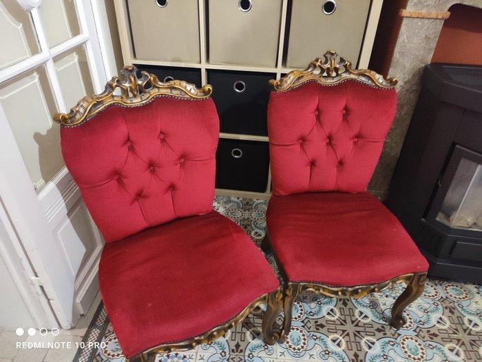 sensor Fantasie element ② Set stoelen (2) - Barok stijl - Hout - Late 19th century to — Antiquités  | Autres Antiquités — 2ememain