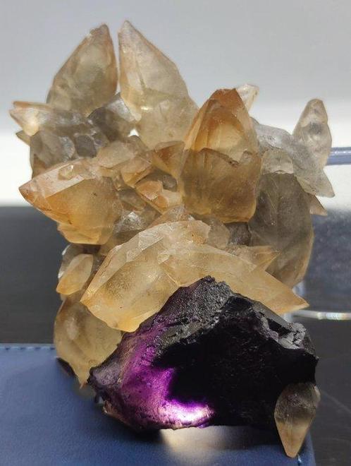 Dragon Scale Calciet met fluoriet uit Denton Mine, Illinois,, Verzamelen, Mineralen en Fossielen