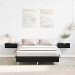 vidaXL Bedframe Zwart eiken 140 x 190 cm Bewerkt hout, Verzenden, Nieuw
